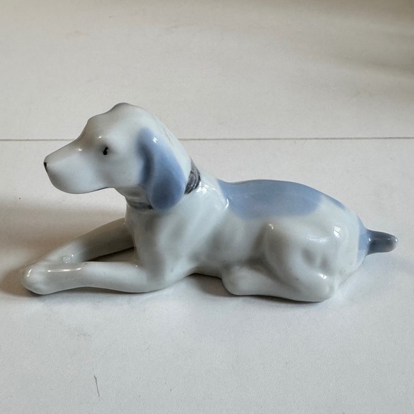 Unbranded Other - Vintage Made in Japan Porcelain Dog Figurine Blue Gray White Reclining Hound